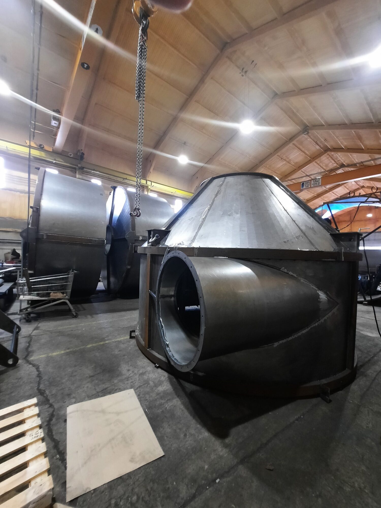 3.5 m diameter Extraction and vent Stack fabricated in mild steel by Wrightfield