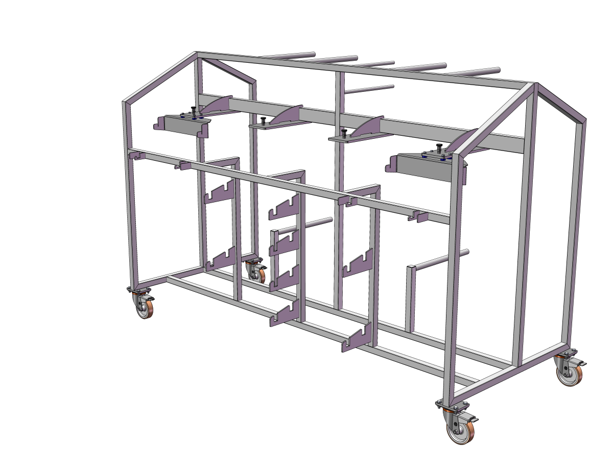 food dicer storage rack for food processing